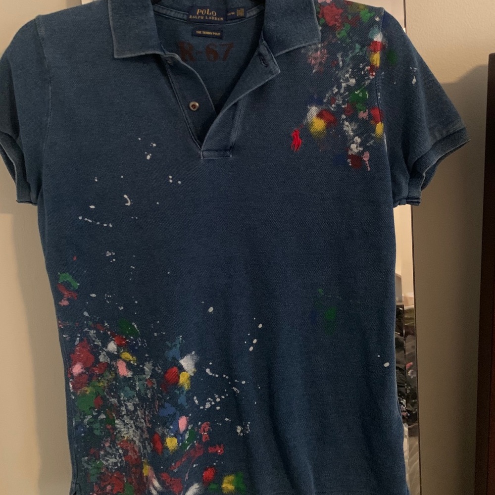 Paint splatter polo shirt